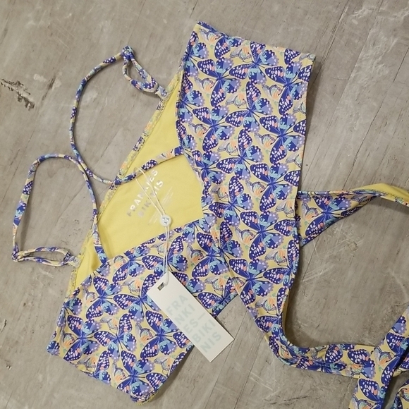 💕FRANKIE'S BIKINIS💕 Falcon Bikini TOP ~ Monarch Butterfly Print Large L NWT - Picture 10 of 14